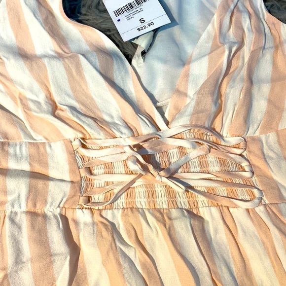 NWT Forever 21 Summer dress white/ pink stripes S (2 for $15) - Picture 2 of 3